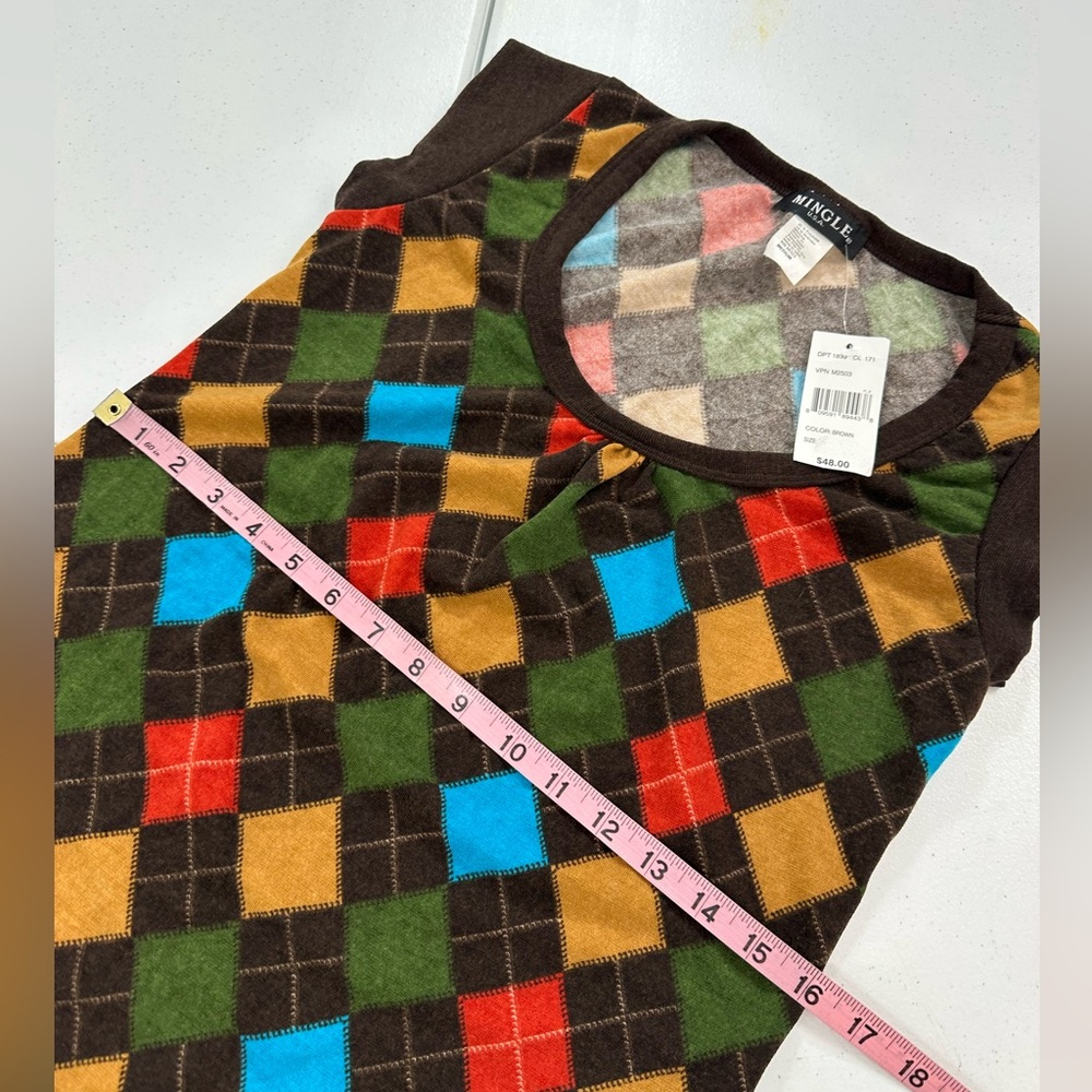 Argyle Patterned Dress - Multicolor - image 5